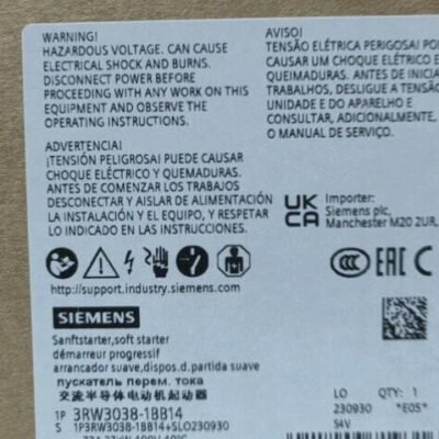 SIEMENS SIRIUS soft starter 3RW3038-1BB14