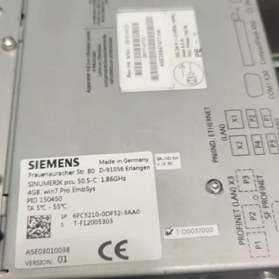 6FC5210-0DF52-3AA0 SINUMERIK PCU 50.5-C ELECTRONIC CONTROL DEVICE