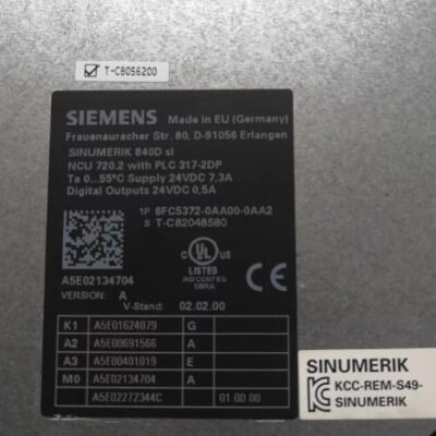 SIEMENS Control Unit 6FC5372-0AA00-0AA2