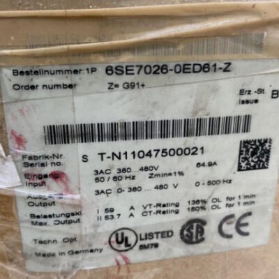 SIEMENS INVERTER 6SE7026-0ED61