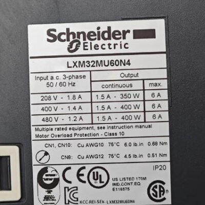 Schneider LXM32MU60N4 Servo Drive Module