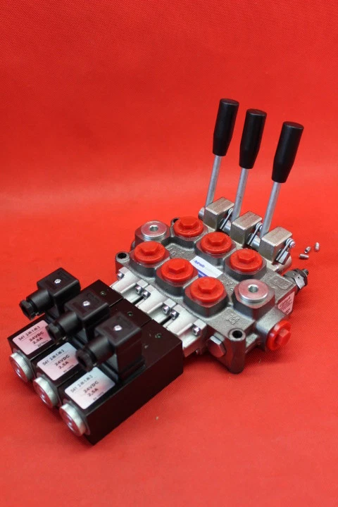 NEW HYDRAULIC BANK MOTOR 3 SPOOL VALVES 120 l/min ELECTRIC 12V + LEVER GALTECH 1 NEW HYDRAULIC BANK MOTOR 3 SPOOL VALVES 120 l/min ELECTRIC 12V + LEVER GALTECH