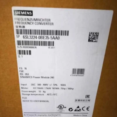 NEW Siemens 6SL3224-0BE35-5AA0 G120 inverter power module PM240 with filter 75KW