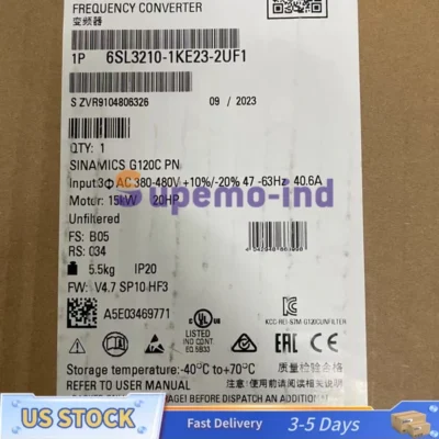 New Siemens 6SL3210-1KE23-2UF1 6SL3 210-1KE23-2UF1 SINAMICS G120C 15KW Converter