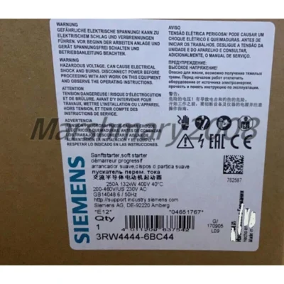 3RW4444- 6BC44 NEW SIEMENS 3RW4444-6BC44 SIRIUS Soft Starter 132 kW 3RW44446BC44