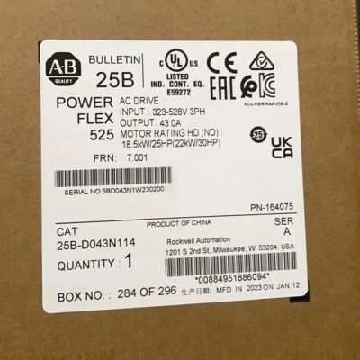 Allen Bradley New Factory Sealed 25B-D043N114 PowerFlex 525 AC Drive 25BD043N114