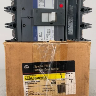 G.E. SGDA36AN0400 MC SWITCH 400A 600V 3P W/ FIXED HIGH SET INSTATANEOUS TRIP NEW