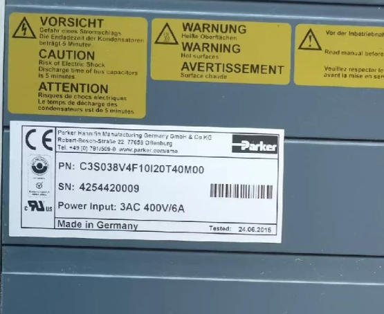 Parker Servo Drive C3S038V4F10I20T40M00 1 Parker Servo Drive C3S038V4F10I20T40M00