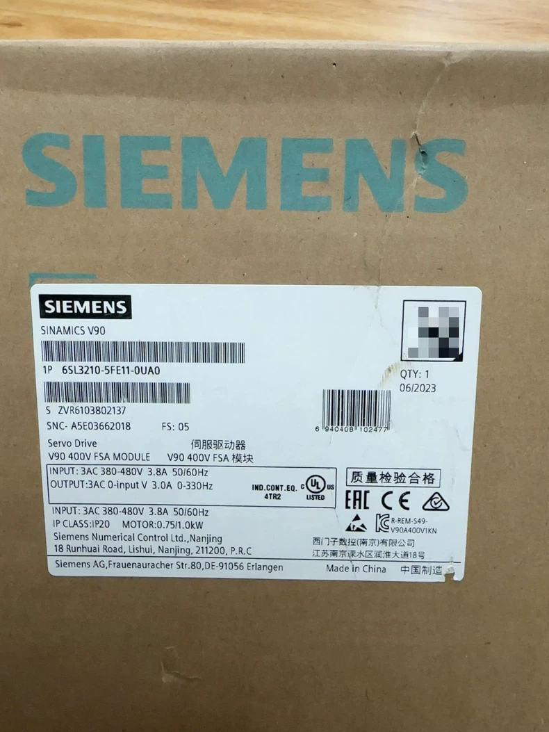 SIEMENS Inverter 6SL3210-5FE11-0UA0 1 SIEMENS Inverter 6SL3210-5FE11-0UA0