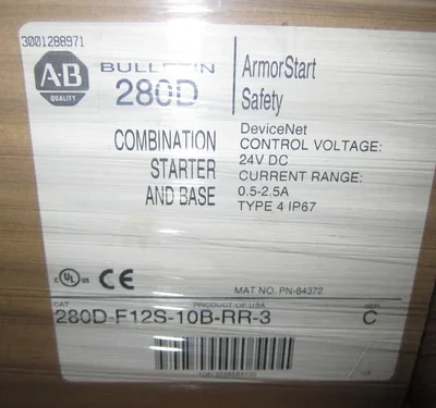 NEW ALLEN BRADLEY 280D-F12S-10B-RR-3 ARMORSTART MOTOR CONTROLLER NEW .5-2.5A