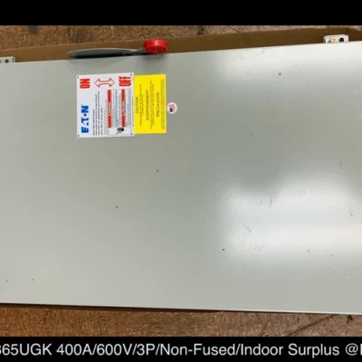 Eaton DH365UGK Heavy Duty Safety Switch - 400A/600V/3P/N1 - Unused/Warranty