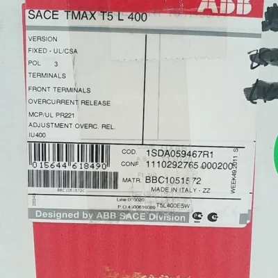 Home 18 ABB SACE Tmax T5 L 400 Circuit Breaker 400A 3P 600V T5L400 400 amp 3 Pole New