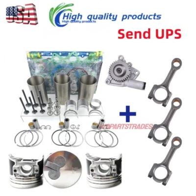 3TNM72 Overhaul Rebuild Kit with 3X connecting rod+oil pump for Yanmar Engine