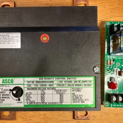 ASCO 920 Remote Control Switch 2P 225A 200A + optional 24V ASCO Pilot Relay
