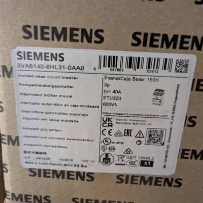 Siemens 3VA6140-6HL31-0AA0 MOLDED CASE 3POLE 40A Circuit Breaker NEW IN BOX