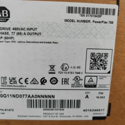 New Sealed 20G11ND077AA0NNNNN Allen-Bradley PowerFlex 755 AC Drive Air Cooled