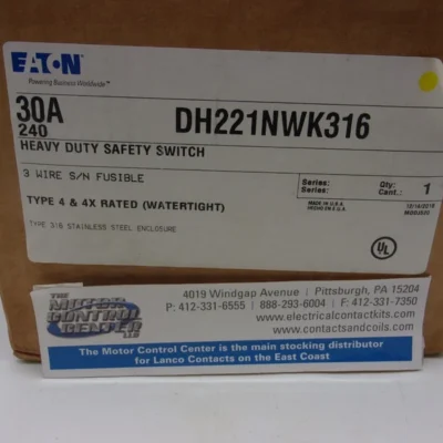 DH221NWK-Eaton Safety Switch 2P,30A,240V 50/60Hz,Non-Fusible,3 Wire, STAINLESS