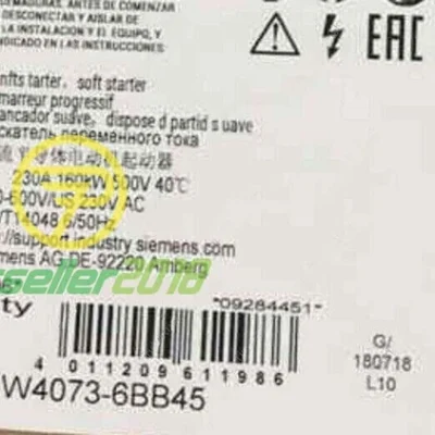 3RW4073- 6BB45 NEW SIEMENS 3RW4073-6BB45 SIRIUS Soft Starter S12 230 A 160 kW