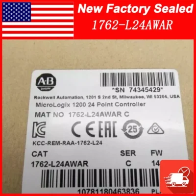 New Factory Sealed AB 1762-L24AWAR SER C MicroLogix 1200 24 Point Controller