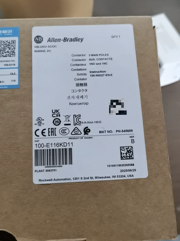 Allen-Bradley 100-E116KD11 Contactor Heavy Duty Electrical Part 1 100-E116KD11