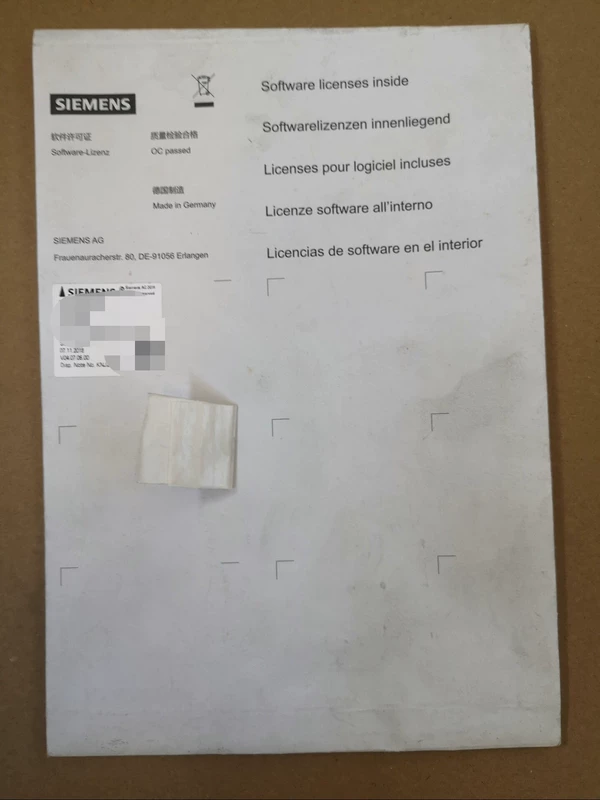 SIEMENS 6FC5835-2GY40-4YA0 Industrial Software Card Module 1 6FC5835-2GY40-4YA0