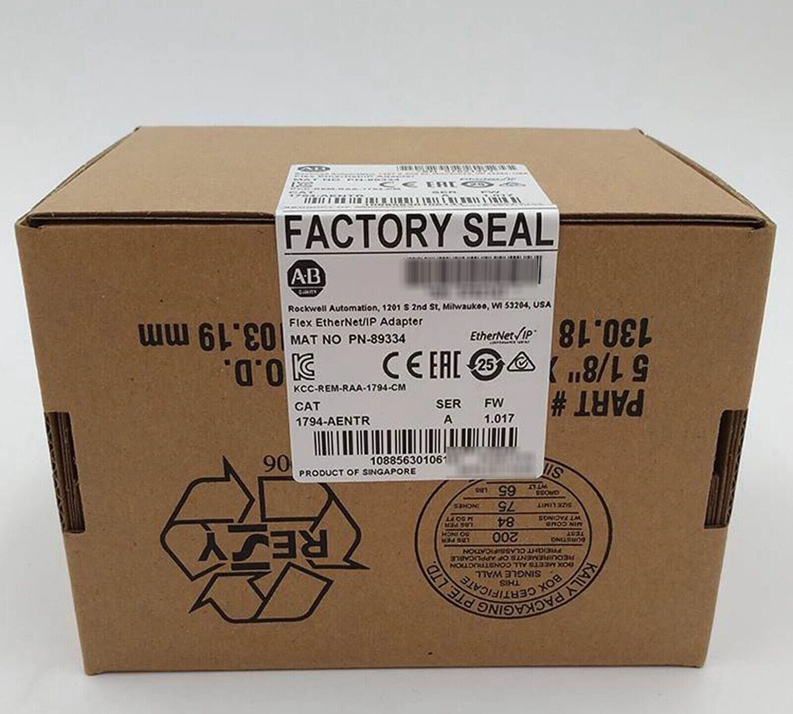 Allen-Bradley Ethernet Adapter 1794-AENTR - Industrial Network Interface
