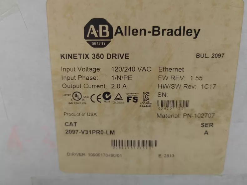2097-V31PR2-LM Allen-Bradley Drive: High-Performance Servo