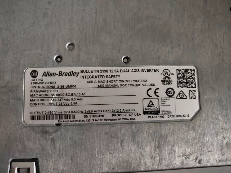 2198-D012-ERS3 Servo Drive by Allen-Bradley for Precise Automation