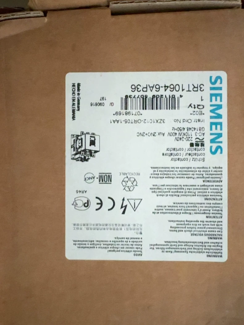 3RT1064-6AP36 SIEMENS AC Contactor - High Performance Control
