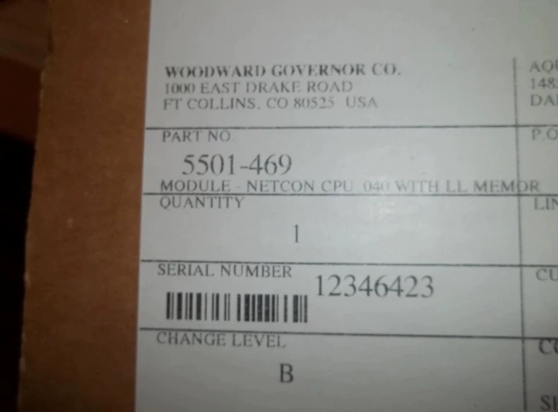 PLC CPU Module WOODWARD 5501-469 - Industrial Automation