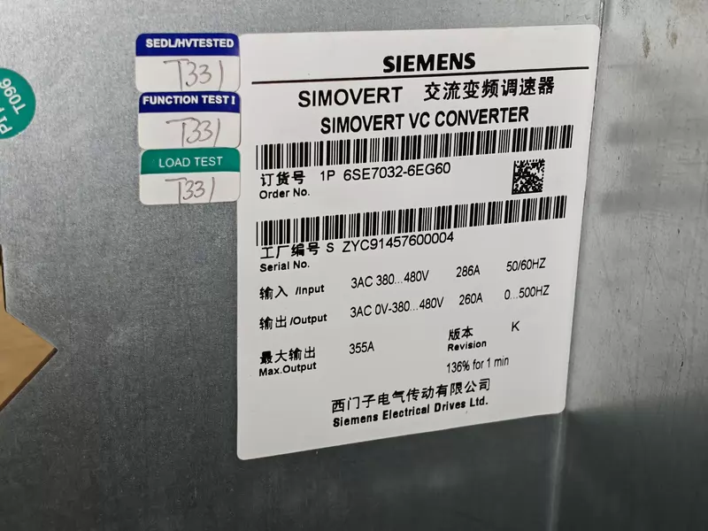 6SE7032-6EG60 SIEMENS Inverter for Motor Speed Regulation
