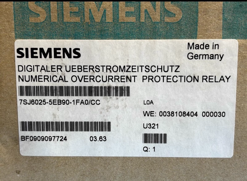 7SJ6025-5EB90-1FA0 Siemens Relay for Overcurrent Protection
