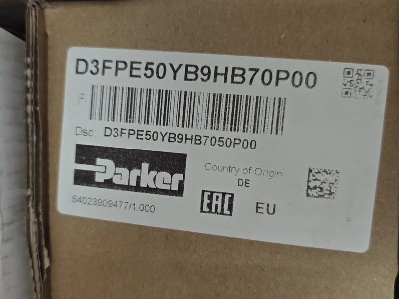 D3FPE50YB9HB70P00 Parker Valve - Precise Hydraulic Regulation