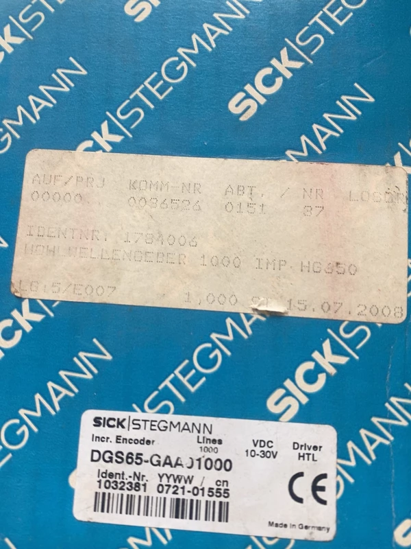 DGS65-GAA01000 Encoder by SICK for Precise Motion Tracking