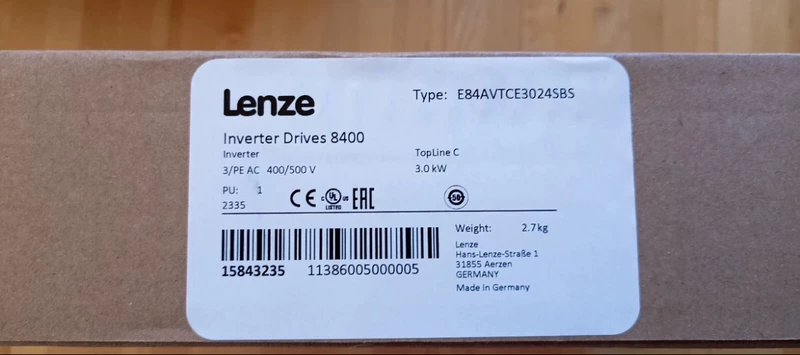 E84AVTCE3024SBS Lenze Inverter: Variable Speed Drive