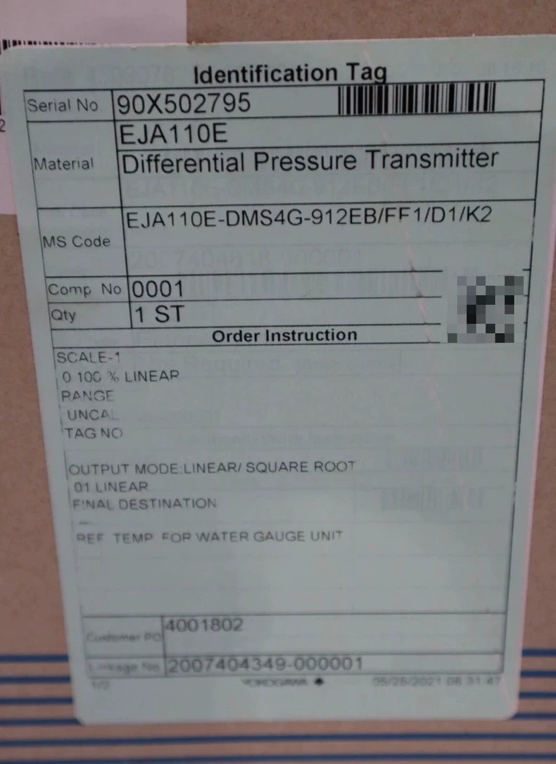 EJA110E YOKOGAWA Transmitter: High-Precision Measurement