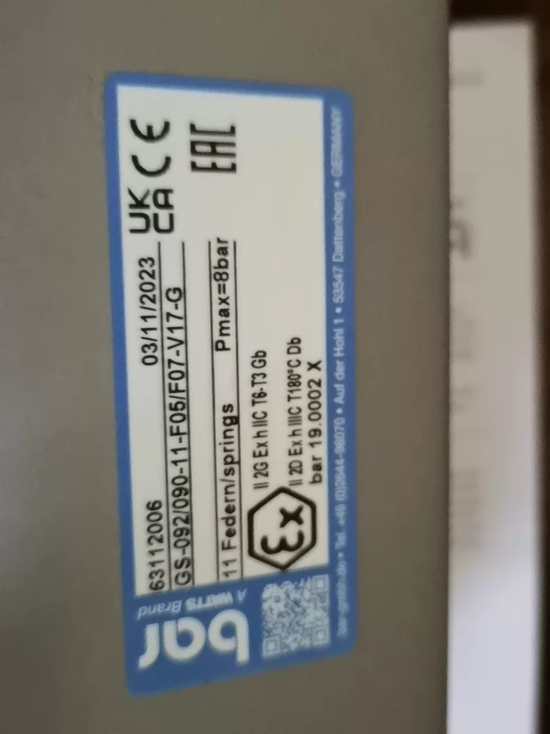 Pneumatic Actuator GS-092/090-11-F05/F07-V17-G by bar