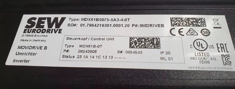 Speed Control with SEW MDX61B0075-5A3-4-0T Inverter