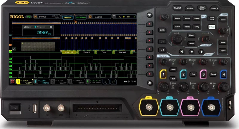 Precision RIGOL MSO5074 Mixed Signal Oscilloscope for Testing
