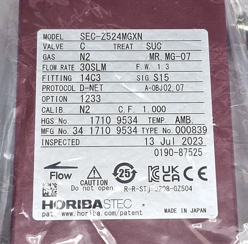 SEC-Z524MGXN Flow Controller by HORIBA - Reliable Flow Control