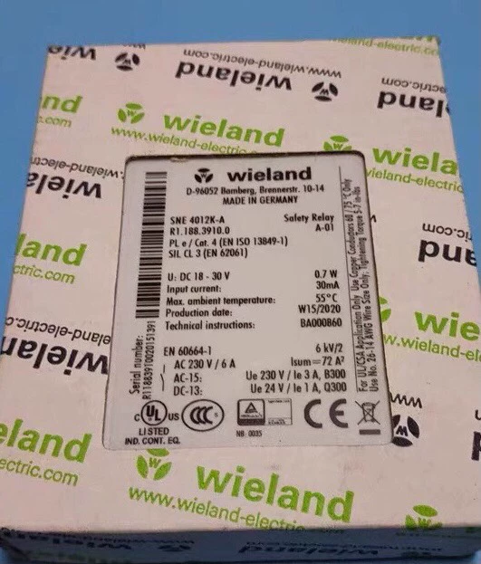 Wieland SNE4012K-A Safety Relay - Industrial Control Module 1 SNE4012K-A