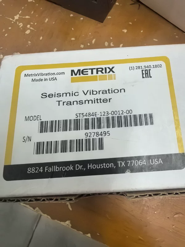 METRIX Vibration Sensor ST5484E-123-0012-00 - Industrial Monitoring