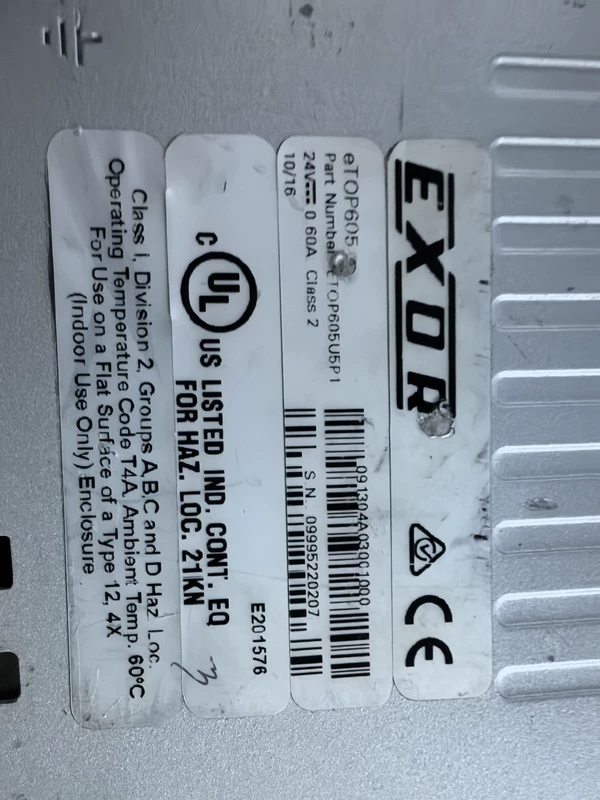 Industrial HMI Panel EXOR eTOP605U5P1 for Automation