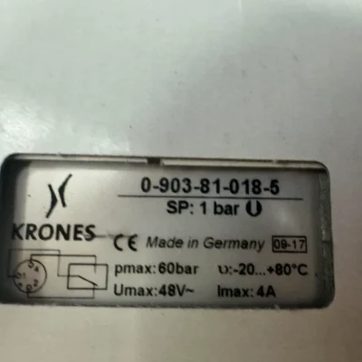 Precision KRONES Pressure Switch Model 0-903-81-018-5