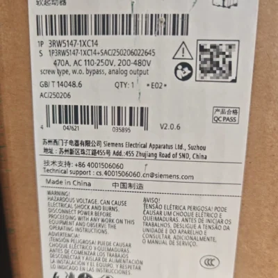 SIEMENS 3RW5147-1XC14 Soft Starter for Industrial Machinery