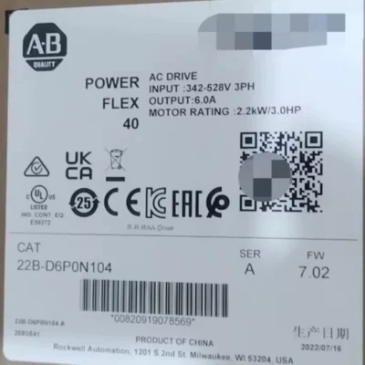 Motor Speed Control Solution Allen-Bradley 22B-D6P0N104 VFD for Factories
