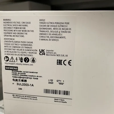 Siemens Diff Current Transformer 3UL2303-1A - Industrial Grade