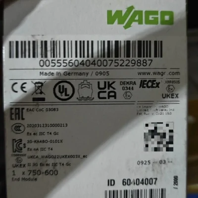 Industrial End Module WAGO 750-600 for Reliable I/O