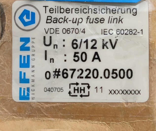 EFEN High Voltage Fuse 67220.0500 - Industrial Grade