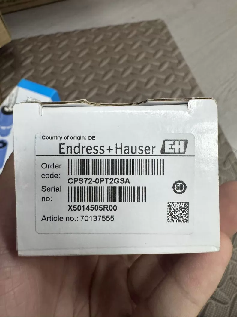 Endress+Hauser Conductivity Sensor CPS72-0PT2GSA - Reliable